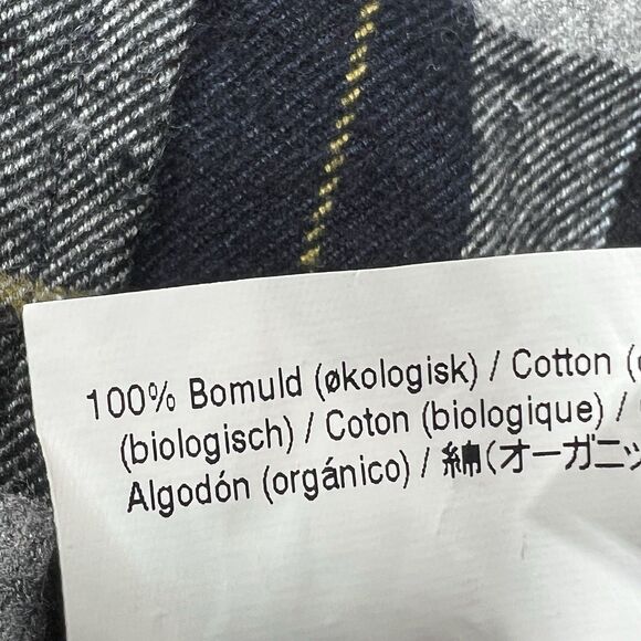 Norse Projects Anton Flannel Shirt Size Medium Gray Plaid Long Sleeve Button Up - Picture 13 of 14